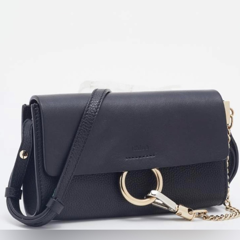 Chloe Faye Crossbody Bag Black leather & Suede